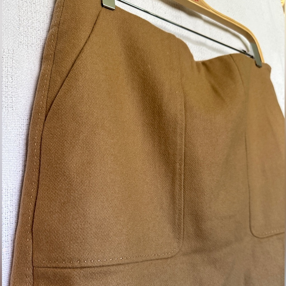 Massimo Dutti Tan- Wool Blend Skirt — image 4 of 8